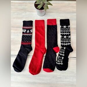 NWT Men’s Winter Sock Gift Set (4 Pairs). Festive & Classic Patterns. NEW ❤️